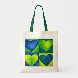 Tote Bolsa de Abstrato verde e azul