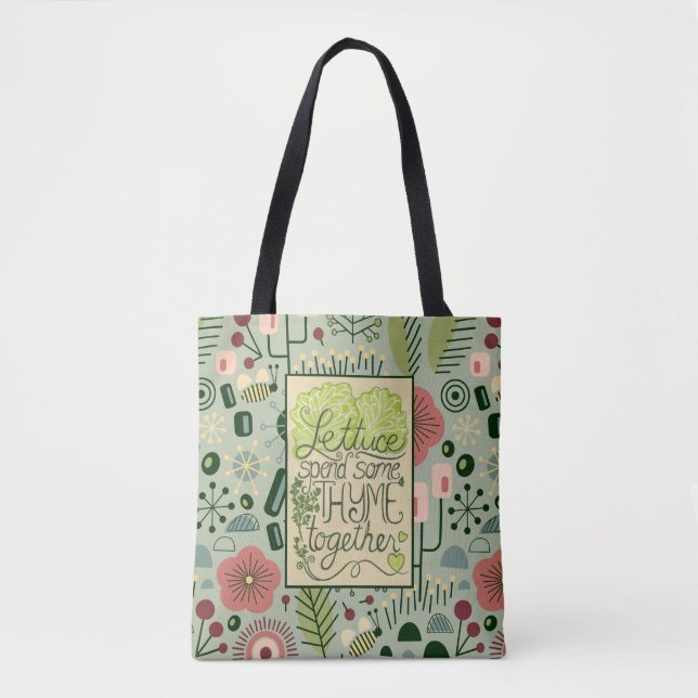 Tote Bolsa de Alface e Thyme Atomic Garden (Frente)