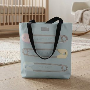 Tote Bolsa de Alfinetes de Fralda Azul para Bebê Menino