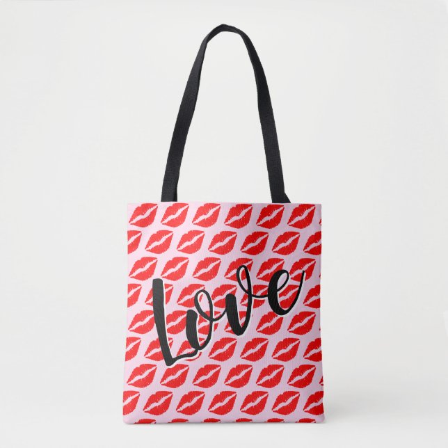 Tote Bolsa de Amor e Kisses (Frente)