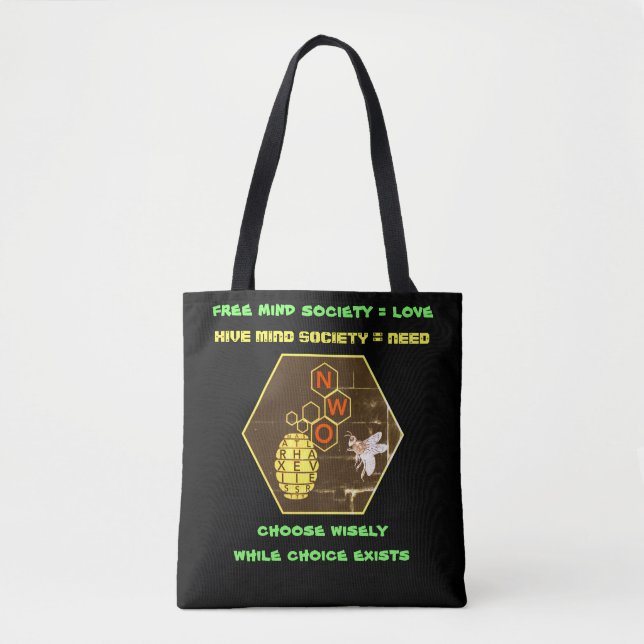 Tote Bolsa de amor vs necessidade (preto) (Frente)