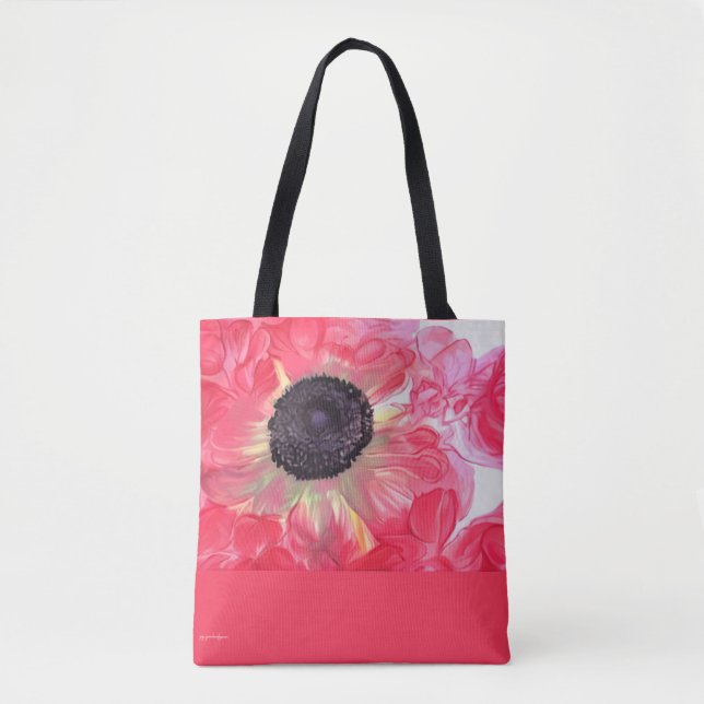 Tote Bolsa de Anêmona com rosa (Frente)
