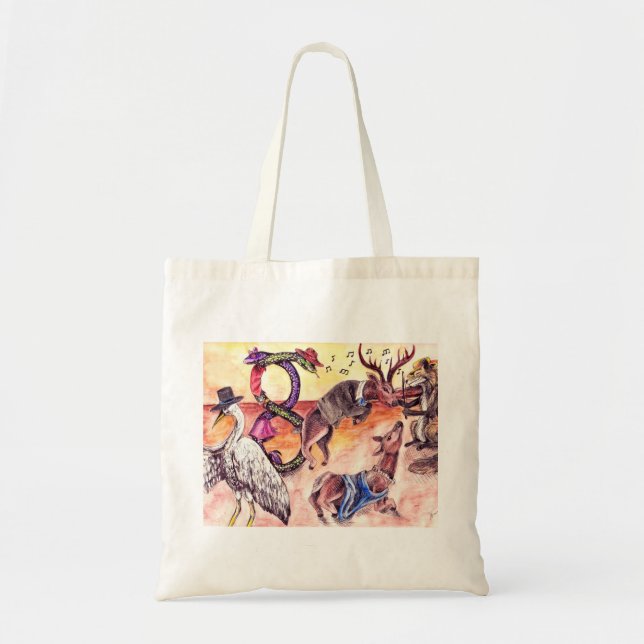 Tote Bolsa de animais dançantes (Frente)