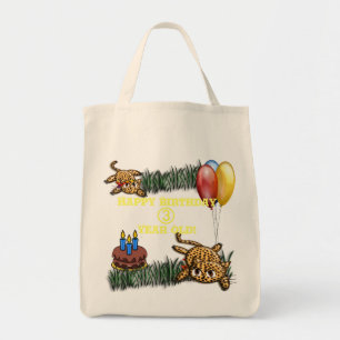 Tote Bolsa de Aniversário Safari de Leopardo Ultra Fofa