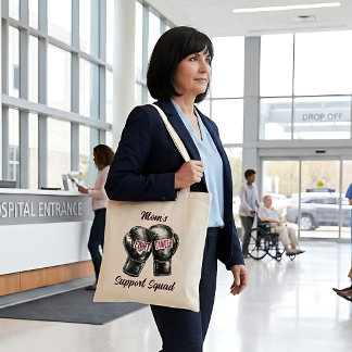 Tote Bolsa de Apoio ao Câncer com Luvas de Boxe