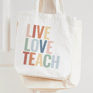 Tote Bolsa de Apreciação do Professor Arco-Íris de Amor