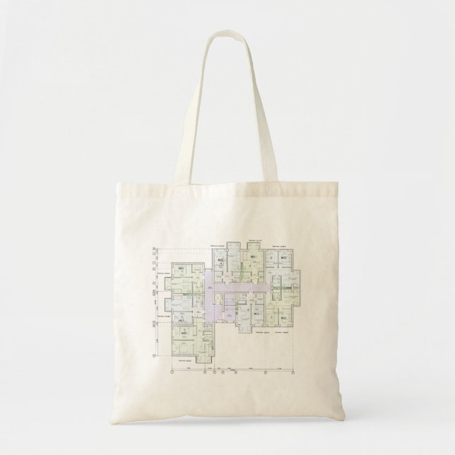 Tote Bolsa de Arquitetura de Planta Baixa  (Frente)