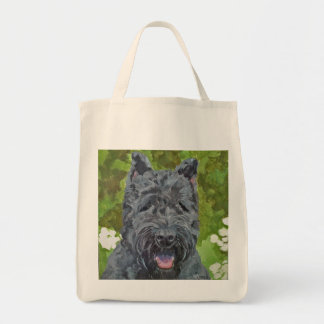 Tote Bolsa de Arte de Cão Preto Brindle Bouvier Des Fla