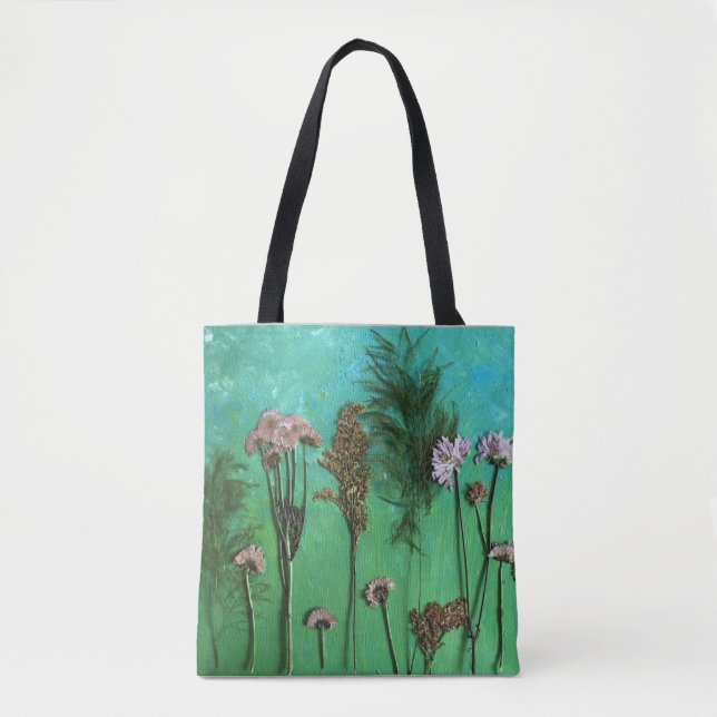 Tote Bolsa de Arte Flor Pressionada (Frente)