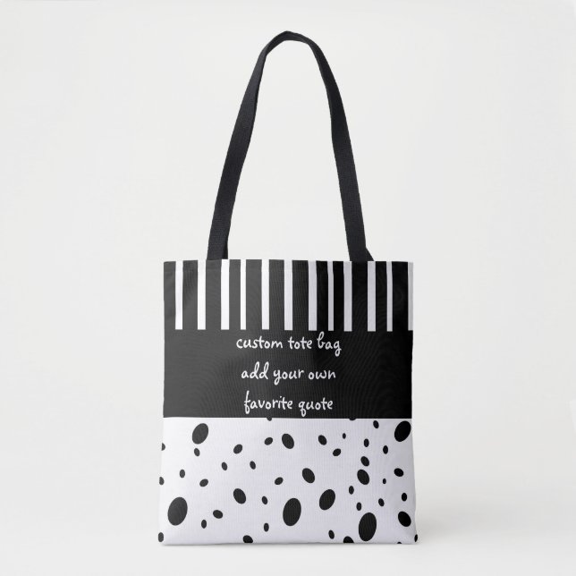 Tote bolsa de aspas personalizadas adiciona um ponto pr (Frente)
