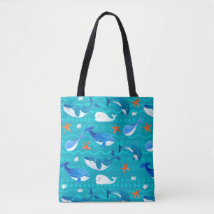 Tote Bolsa de baleia aquarela