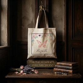 Tote Bolsa de bebê floral pastel e borboleta