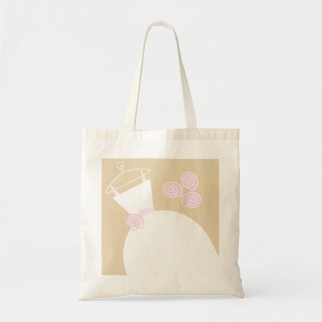 Tote Bolsa de Beige Rosa de Casamento (Frente)