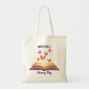 Tote Bolsa de Biblioteca Personalizada para Menina Bols