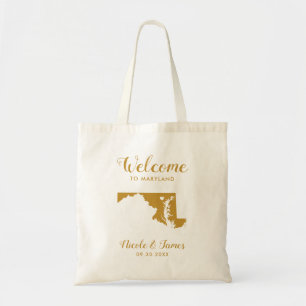 Tote Bolsa de Boas-vindas ao Casamento do Mapa de Maryl