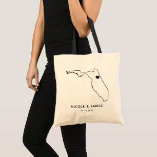Tote Bolsa de Boas-Vindas do Casamento da Flórida, Mapa
