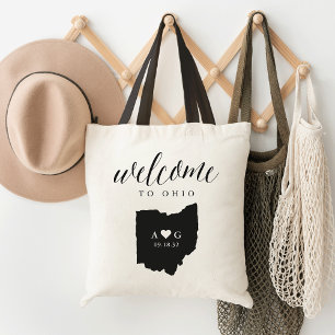 Tote Bolsa de Boas-vindas do Casamento Silhouette do Es