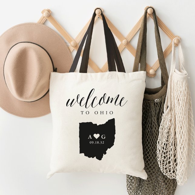 Tote Bolsa de Boas-vindas do Casamento Silhouette do Es (Criador carregado)