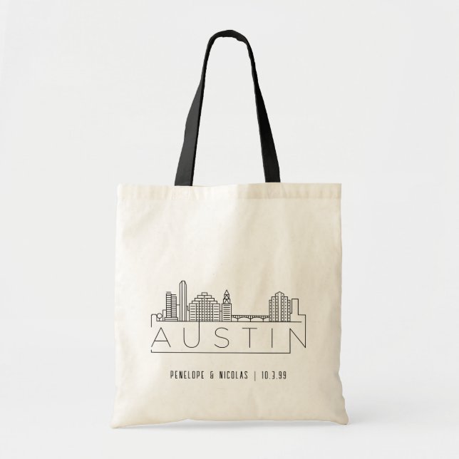 Tote Bolsa de Boas-vindas personalizadas do Austin Wedd (Frente)