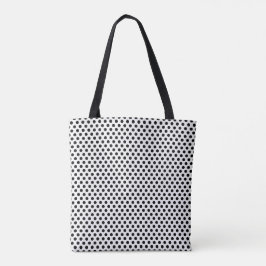 Tote Bolsa de Bolinhas de Impressão Preto e Branco
