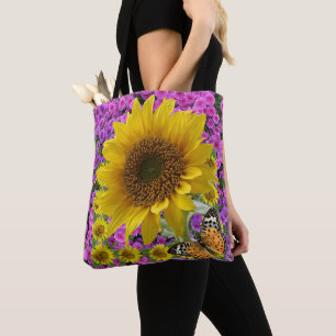 Tote Bolsa de Borboleta de Girassol