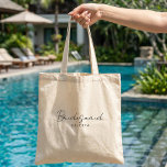 Tote Bolsa de Bridesmaid Personalizável Elegante Simple<br><div class="desc">Esta mala de tote da dama de honra minimalista adorável será excelente de obrigado de casamento que você dá ou favorece.</div>