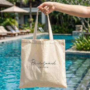 Tote Bolsa de Bridesmaid Personalizável Elegante Simple