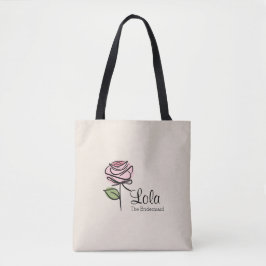 Tote Bolsa de Bridesmaid Rosa Rosa Encantada - Nome Per