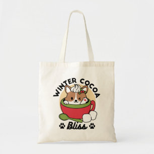 Tote Bolsa de Cacau de inverno - Cachorro-Bonito em Des