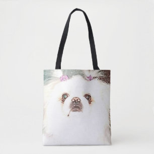 Tote Bolsa de Cachorro Branco e Bonito