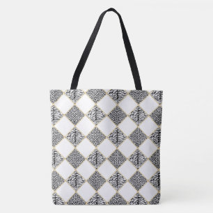 Tote Bolsa de cadeia de impressão de animais brancos/n