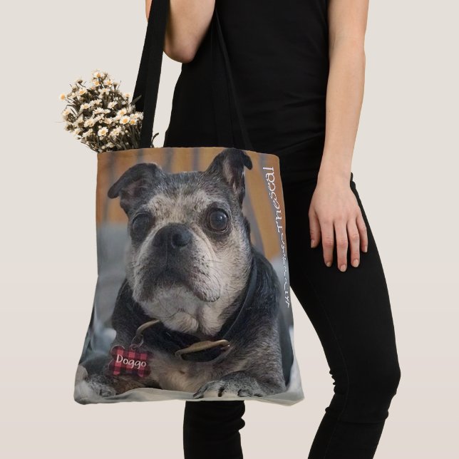 Tote Bolsa de cães personalizados com 🖼️ de 🐶 de foto (Close Up)