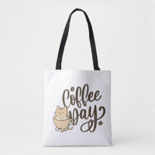 Tote Bolsa de Café com Gatinho Fofo - Todo Dia é Dia de
