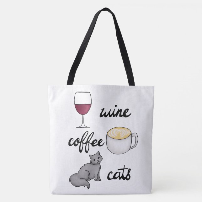 Tote Bolsa De Café De Vinho (Frente)