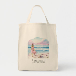 Tote Bolsa de canvas De Arte De Praia Para Mulheres