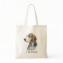 Bolsa de canvas de beagle personalizável
