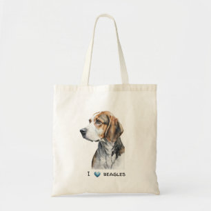 Tote Bolsa de canvas de beagle personalizável