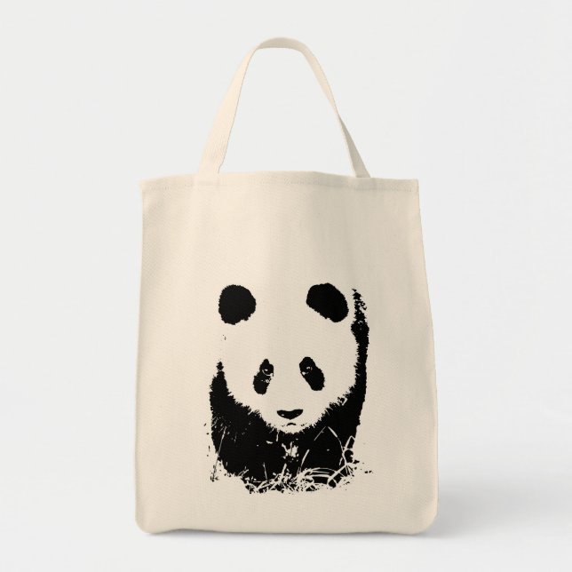 Tote Bolsa de canvas de Bolsa de Panda Grocery (Frente)