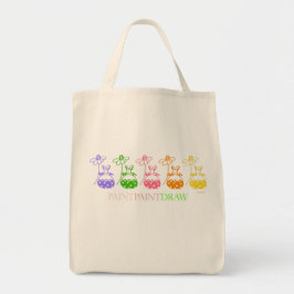 Tote bolsa de canvas de coelho pastel