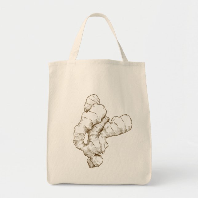 Tote Bolsa de Canvas de Raízes de Ginger (Frente)