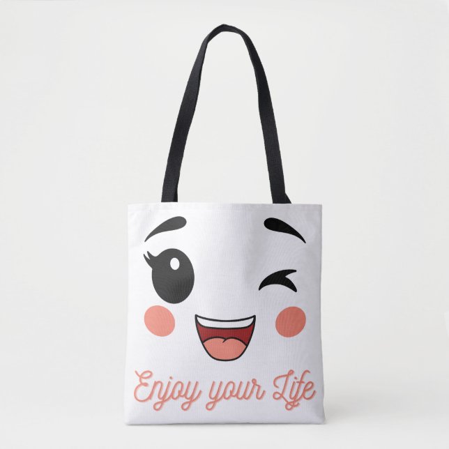 Tote Bolsa de Carregamento de Rosto Sorridente de Expre (Frente)