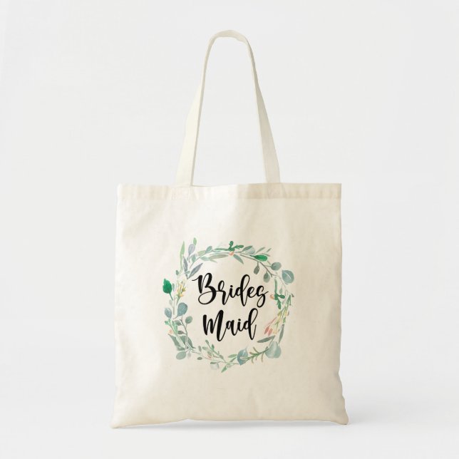 Tote Bolsa de Casamento Botânico de Bridesmaid Gift Gre (Frente)