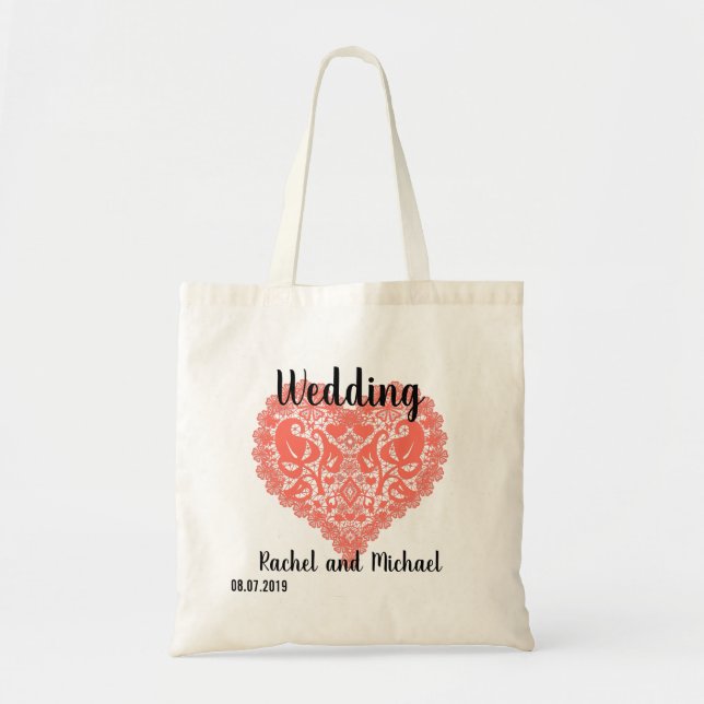 Tote Bolsa de casamento, casamento (Frente)