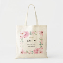 Tote Bolsa de casamento com flores personalizadas, Flor