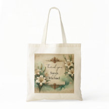 bolsa de casamento com lírios vintage
