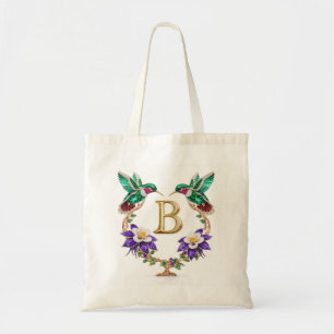 Tote Bolsa de casamento Luxo com Monograma de Beija-flo
