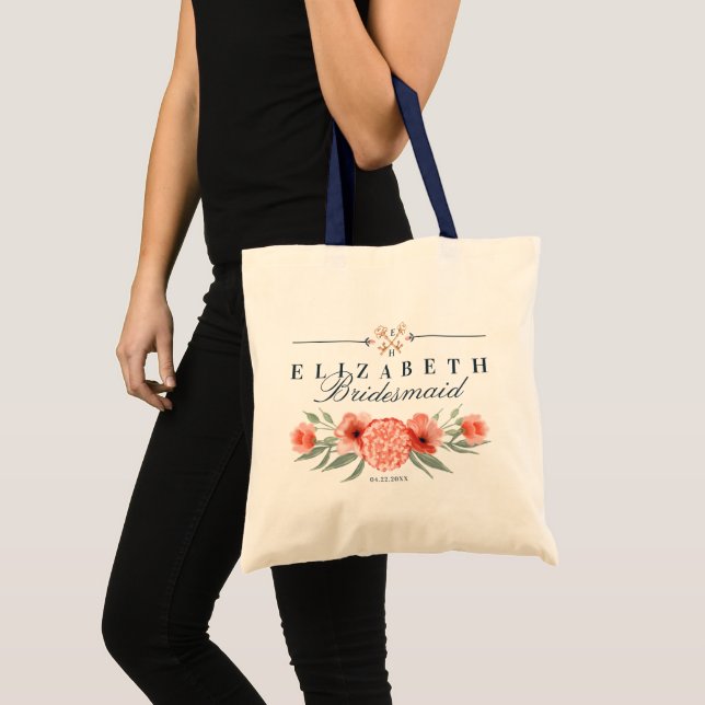 Tote Bolsa de Casamento Personalizado - Botânicos e Flo (Frente (produto))