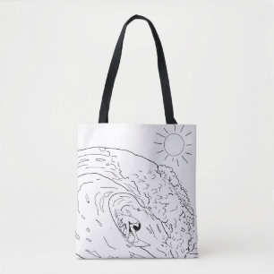 Tote Bolsa de Cheio de Coloração de Adultos surfando