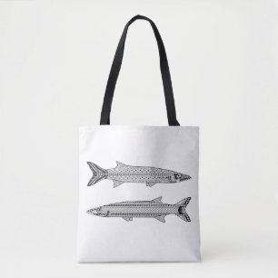 Tote Bolsa de Cheio de Coloração de Peixes Barracuda