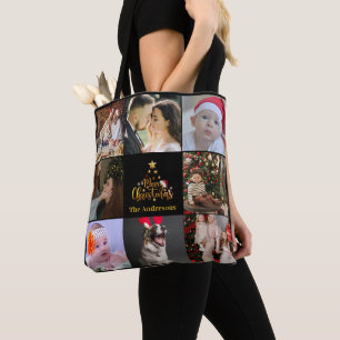 Tote Bolsa de Colagem de Fotos Feliz Natal